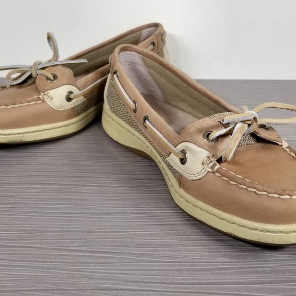 Sperry Angelfish Boat Shoe, Linen-Oat Leather, Womens Size 6 M / 36 - Picture 4 of 9